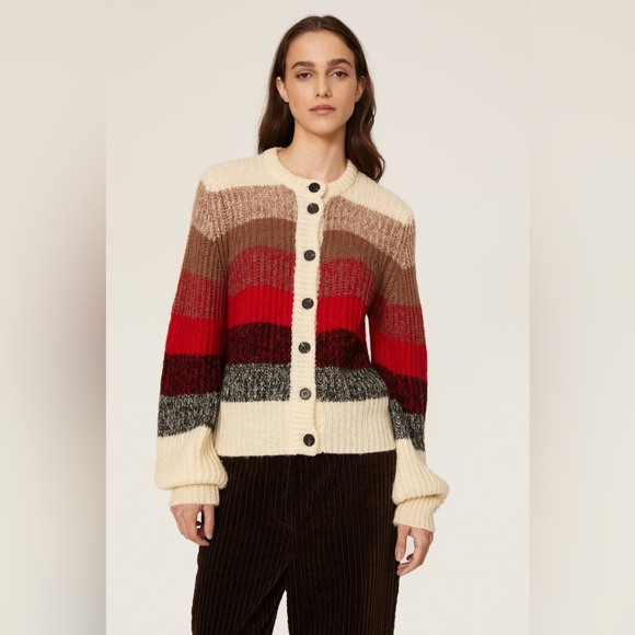 Munthe Nippa Stripe Cardigan Sweater size 38/8 - Picture 1 of 6